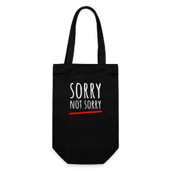Sorry Not Sorry. Ironic and funny design - Gift Bag for Bottles - black - Front