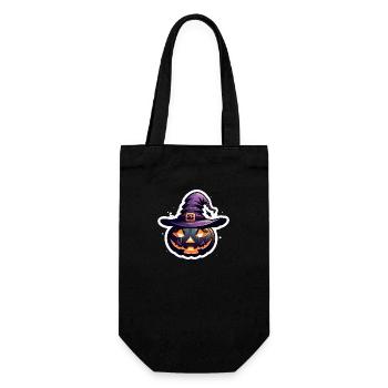 Halloween - Kürbis Hexen Hut - Geschenkbeutel für Flaschen - Schwarz - Vorne