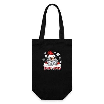 Ich hasse Weihnachten Lustig anti Weihnachten - Geschenkbeutel für Flaschen - Schwarz - Vorne