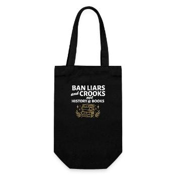Ban Liars And Crooks Not History And Books - Gift Bag for Bottles - black - Front