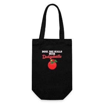 Dodgeball Player Coach Christmas Balls Deck The - Gift Bag for Bottles - black - Front