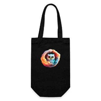 Cute Owl - Gift Bag for Bottles - black - Front