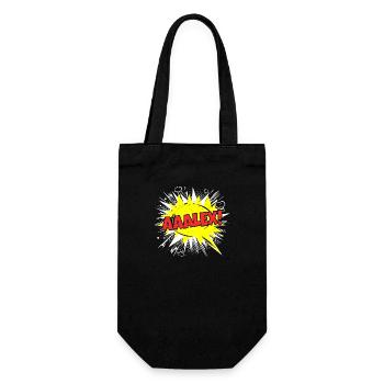 Alex Name Funny Speech Bubble Aaalex! - Gift Bag for Bottles - black - Front