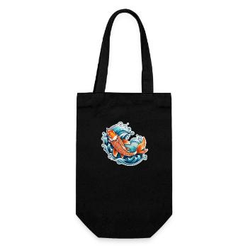 Koi Carp - Japanese Fish - Gift Bag for Bottles - black - Front