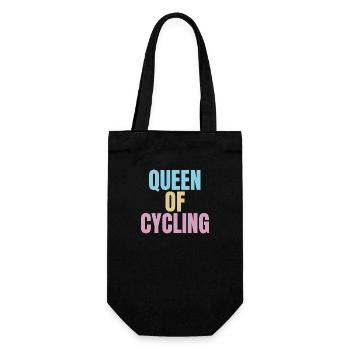 Colourful pastel cycling slogan, queen of cycling - Gift Bag for Bottles - black - Front