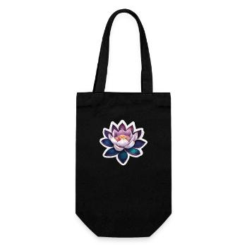 Lotusblüte / Seerose / Spiritualität / Blume - Geschenkbeutel für Flaschen - Schwarz - Vorne