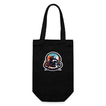 Biker / Motorcycle Rider / Biker / Two-Wheeler / Cross - Gift Bag for Bottles - black - Front
