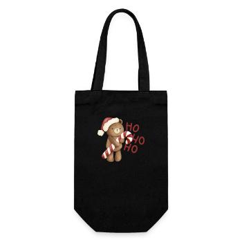 Weihnachtsbär - Geschenkbeutel für Flaschen - Schwarz - Vorne