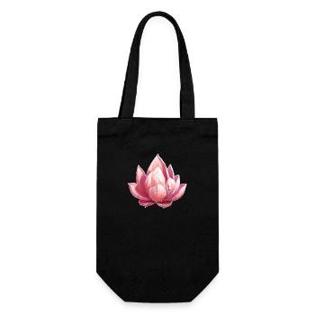 Lotusblüte - Geschenkbeutel für Flaschen - Schwarz - Vorne