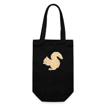 Squirrel, Boho Line Art Design, Series "Woods" - Gift Bag for Bottles - black - Front