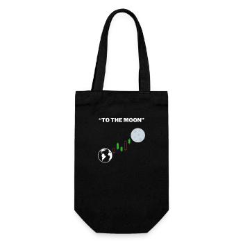 To the moon - Börsen Design - Geschenkbeutel für Flaschen - Schwarz - Vorne