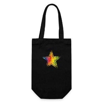 Star Drawn Path CMYK Rainbow Masked - Gift Bag for Bottles - black - Front