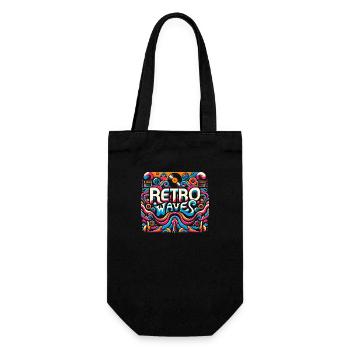 Retro-Wellen-Ästhetik - Geschenkbeutel für Flaschen - Schwarz - Vorne