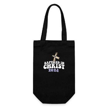 Baptized In Christ 2024 Religious Christian - Geschenkbeutel für Flaschen - Schwarz - Vorne