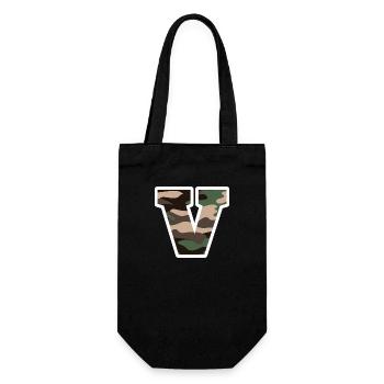 lettre v camouflage militaire-idée cadeau - Sac à bouteille - noir - Devant