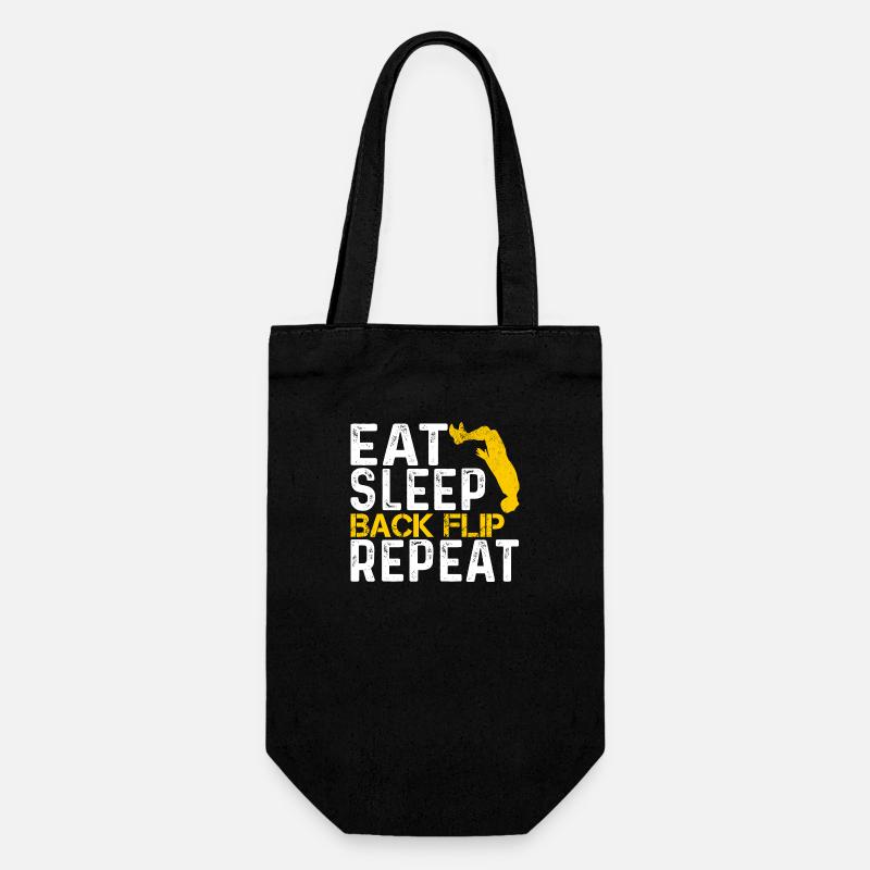 Vintage Eat Sleep Back Flip Répéter, Retour Flip - Sac à bouteille - noir