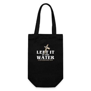 Left It In The Water Christian Religious Baptism - Gift Bag for Bottles - black - Front