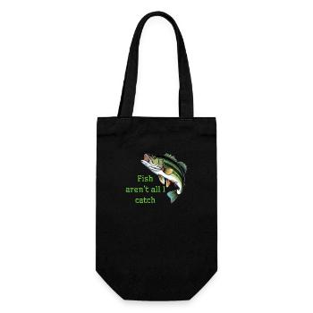 Fische sind nicht alles, was ich fange - Geschenkbeutel für Flaschen - Schwarz - Vorne