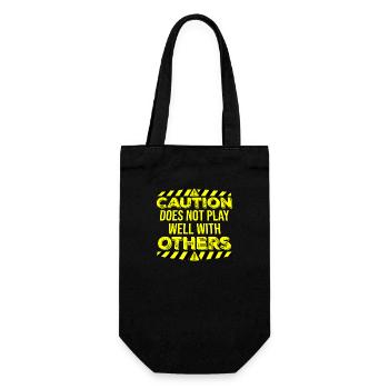 Caution Does Not Play Well With Others Warnung - Geschenkbeutel für Flaschen - Schwarz - Vorne