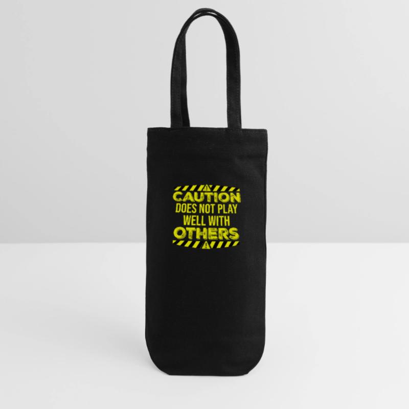 Caution Does Not Play Well With Others Warning Gift Bag for Bottles