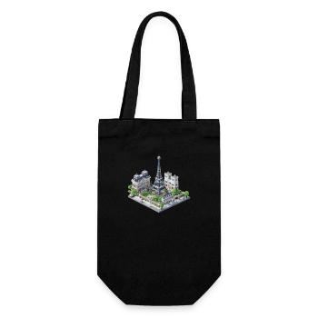 Paris ville Voxel Pixel Design Miniature Voyage - Sac à bouteille - noir - Devant