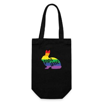 Papa Hase Hasenpapa Regenbogen Queere LGBTQ Ostern - Geschenkbeutel für Flaschen - Schwarz - Vorne
