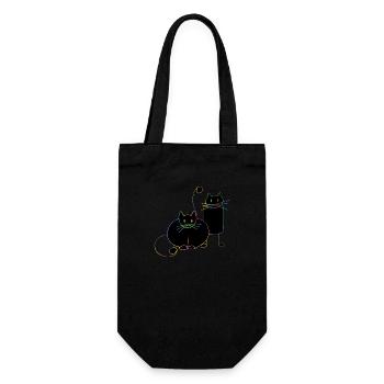 Cats - Gift Bag for Bottles - black - Front
