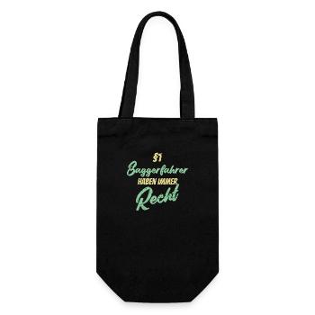 §1 Baggerfahrer haben immer Recht - Geschenkbeutel für Flaschen - Schwarz - Vorne
