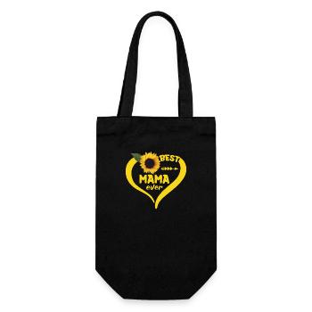Mama Muttertagshemd Sonnenblumenherz Damen - Geschenkbeutel für Flaschen - Schwarz - Vorne