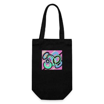 Cooles Gute Laune Retro Pop Art Design abstrakt - Geschenkbeutel für Flaschen - Schwarz - Vorne