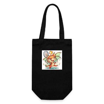 Cute Female Dragon Badminton - Geschenkbeutel für Flaschen - Schwarz - Vorne