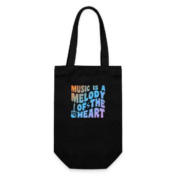 Music Is A Melody Of The Heart - Geschenkbeutel für Flaschen - Schwarz - Vorne