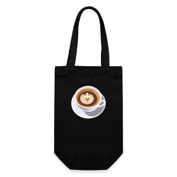 Coffee Frenchpress Cappuccino Latte Art - Gift Bag for Bottles - black - Front