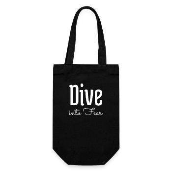 statement brave heart bungee jumping community - Geschenkbeutel für Flaschen - Schwarz - Vorne