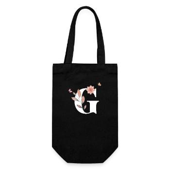 Lettre g fleurs sauvages aquarelles - Sac à bouteille - noir - Devant