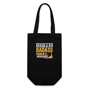 Certified Badass Forklift Operator Driver Job - Gift Bag for Bottles - black - Front