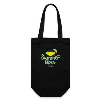 Fresh design summer vibes with a nice cocktail - Gift Bag for Bottles - black - Front