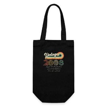 2008 Jahrgang Klassiker 2008 - Geschenkbeutel für Flaschen - Schwarz - Vorne