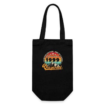 Vintage Born 1999 Birthday Gift. - Gift Bag for Bottles - black - Front