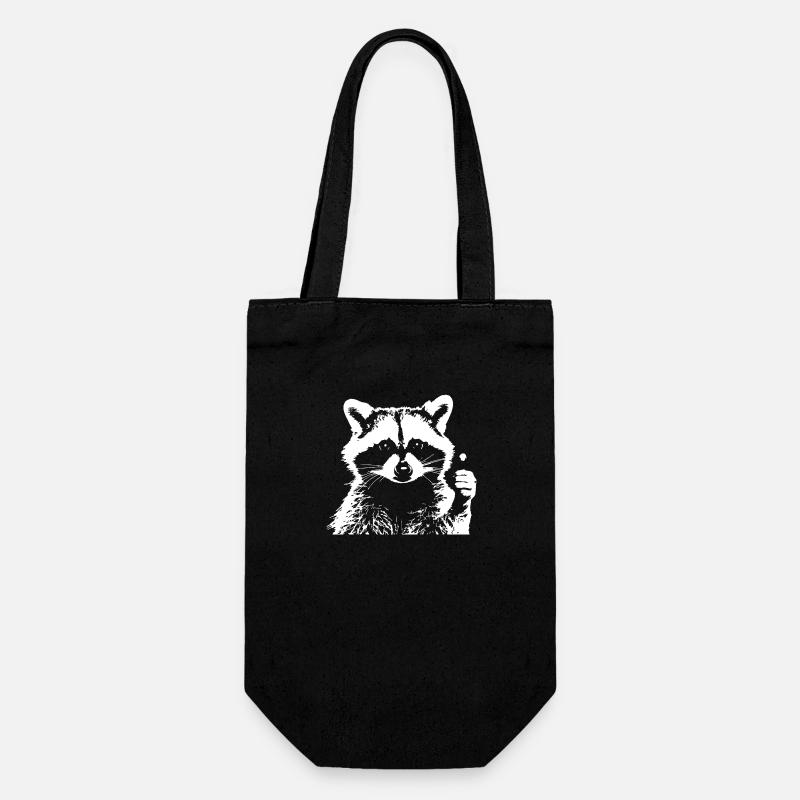 Waschbär - Geschenkbeutel für Flaschen - Schwarz