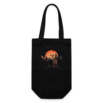 Cerf fauve, Forêt, Cerf, Cerf, Nature, Coucher de soleil - Sac à bouteille - noir - Devant