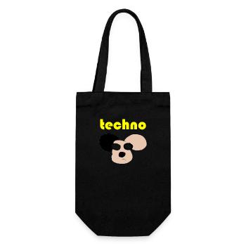 techno bär - Geschenkbeutel für Flaschen - Schwarz - Vorne