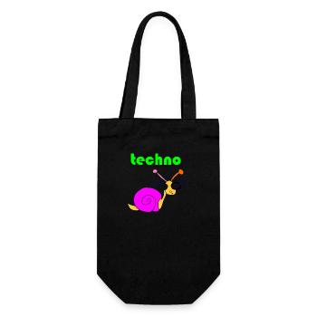 techno schnecke - Geschenkbeutel für Flaschen - Schwarz - Vorne
