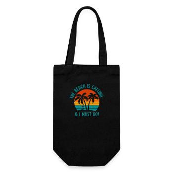 THE BEACH IS CALLING AND I MUST GO - Gift Bag for Bottles - black - Front