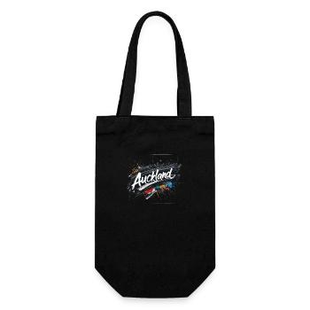 Auckland - New Zealand - Neuseeland - Kiwi - Aotea - Geschenkbeutel für Flaschen - Schwarz - Vorne