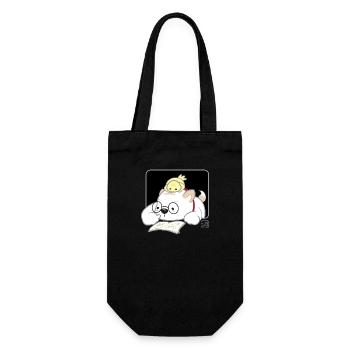 Hund koreanisch - japanischer Stil 07 - Geschenkbeutel für Flaschen - Schwarz - Vorne