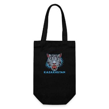 Kasachstan UdSSR Zentralasien National Tier - Geschenkbeutel für Flaschen - Schwarz - Vorne