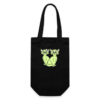 Two Cats Couple 2 Romantic Couple in Love - Gift Bag for Bottles - black - Front