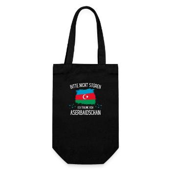 Bitte Nicht Stören Ich Träume Von Aserbaidschan - Geschenkbeutel für Flaschen - Schwarz - Vorne