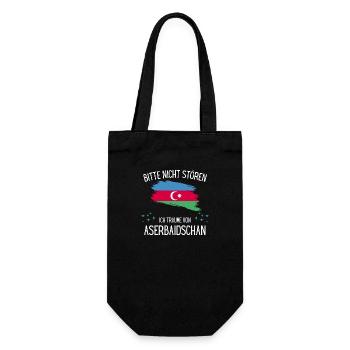 Bitte Nicht Stören Ich Träume Von Aserbaidschan - Geschenkbeutel für Flaschen - Schwarz - Vorne